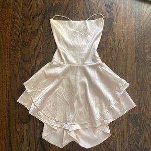 Backless silk homecoming dress